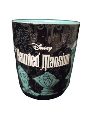 Disney Haunted Mansion Black & Teal Mug Ghost Busts & Gothic